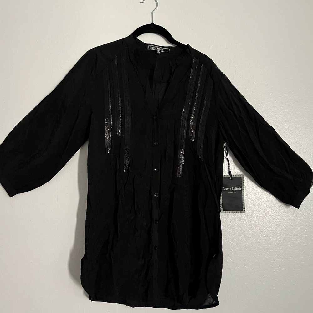 Love Stitch Black blouse size medium